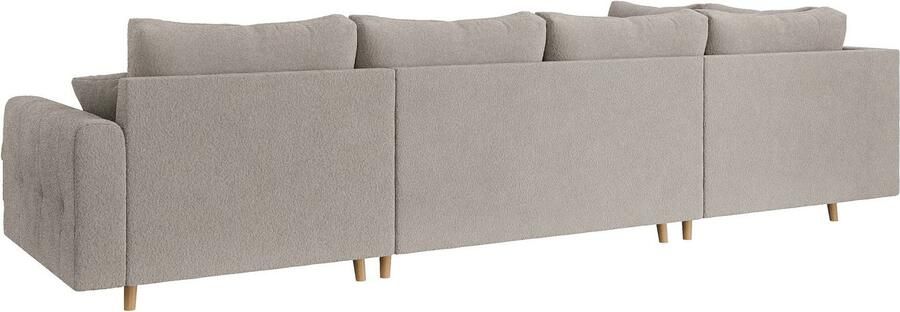 Home affaire Zithoek CHARRE U-vorm met ottomane afmetingen B D H: 310 161 81 cm fijne stiksels losse rug- en sierkussens ook in cord en bouclé - Foto 5