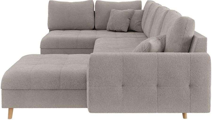 Home affaire Zithoek CHARRE U-vorm met ottomane afmetingen B D H: 310 161 81 cm fijne stiksels losse rug- en sierkussens ook in cord en bouclé - Foto 2