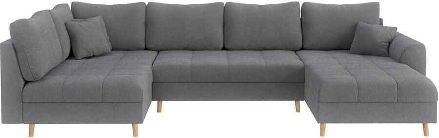 Home affaire Zithoek CHARRE U-vorm met ottomane afmetingen B D H: 310 161 81 cm fijne stiksels losse rug- en sierkussens ook in cord en bouclé - Foto 7