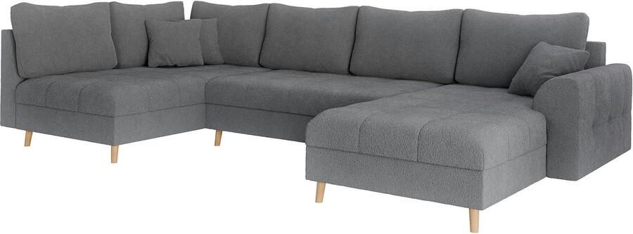 Home affaire Zithoek CHARRE U-vorm met ottomane afmetingen B D H: 310 161 81 cm fijne stiksels losse rug- en sierkussens ook in cord en bouclé - Foto 5