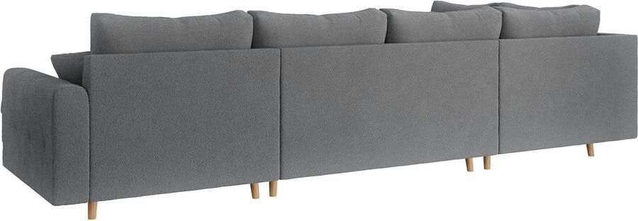 Home affaire Zithoek CHARRE U-vorm met ottomane afmetingen B D H: 310 161 81 cm fijne stiksels losse rug- en sierkussens ook in cord en bouclé - Foto 6