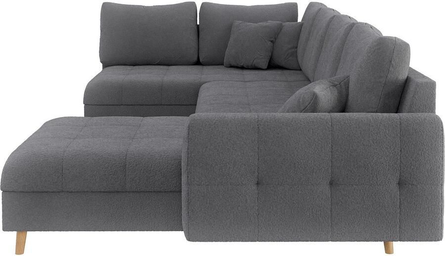 Home affaire Zithoek CHARRE U-vorm met ottomane afmetingen B D H: 310 161 81 cm fijne stiksels losse rug- en sierkussens ook in cord en bouclé - Foto 2