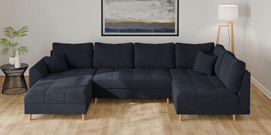 Home affaire Zithoek CHARRE U-vorm met ottomane afmetingen B D H: 310 161 81 cm fijne stiksels losse rug- en sierkussens ook in cord en bouclé - Foto 7