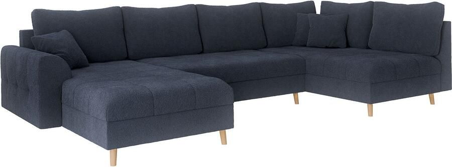 Home affaire Zithoek CHARRE U-vorm met ottomane afmetingen B D H: 310 161 81 cm fijne stiksels losse rug- en sierkussens ook in cord en bouclé - Foto 4