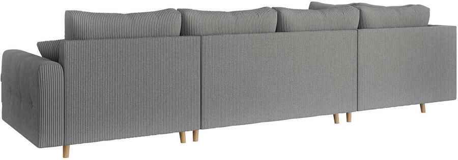 Home affaire Zithoek CHARRE U-vorm met ottomane afmetingen B D H: 310 161 81 cm fijne stiksels losse rug- en sierkussens ook in cord en bouclé - Foto 6