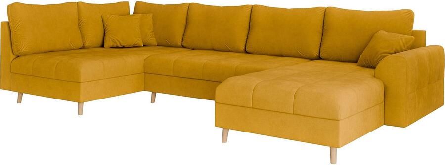 Home affaire Zithoek CHARRE U-vorm met ottomane afmetingen B D H: 310 161 81 cm fijne stiksels losse rug- en sierkussens ook in cord en bouclé - Foto 5