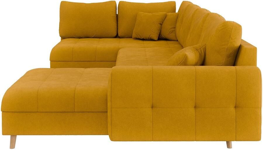 Home affaire Zithoek CHARRE U-vorm met ottomane afmetingen B D H: 310 161 81 cm fijne stiksels losse rug- en sierkussens ook in cord en bouclé - Foto 2