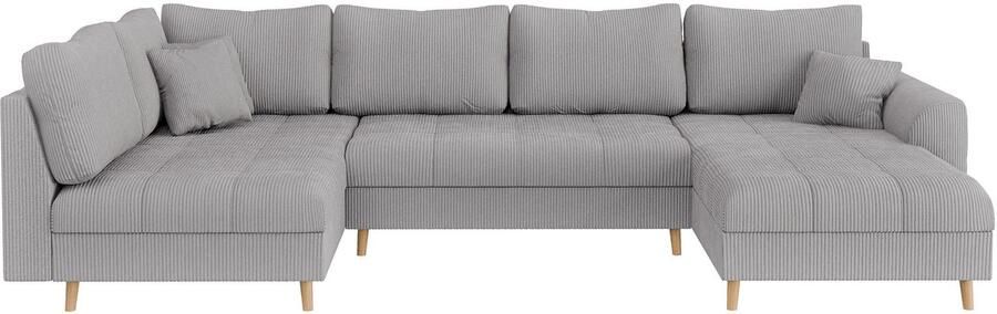 Home affaire Zithoek CHARRE U-vorm met ottomane afmetingen B D H: 310 161 81 cm fijne stiksels losse rug- en sierkussens ook in cord en bouclé - Foto 6