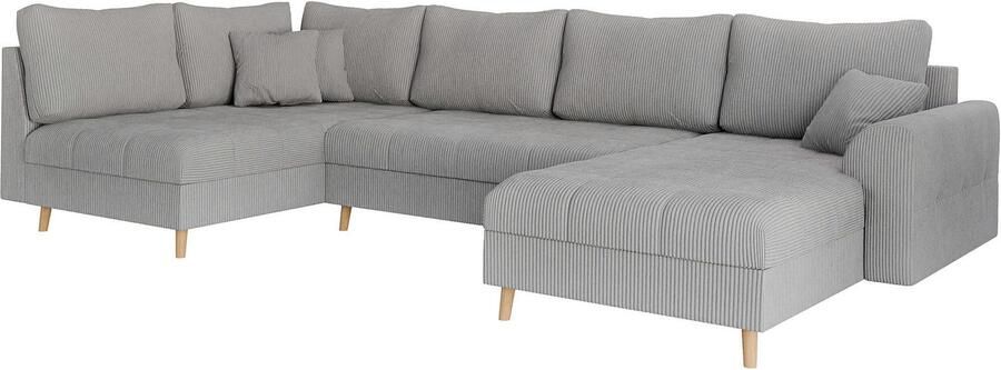 Home affaire Zithoek CHARRE U-vorm met ottomane afmetingen B D H: 310 161 81 cm fijne stiksels losse rug- en sierkussens ook in cord en bouclé - Foto 4