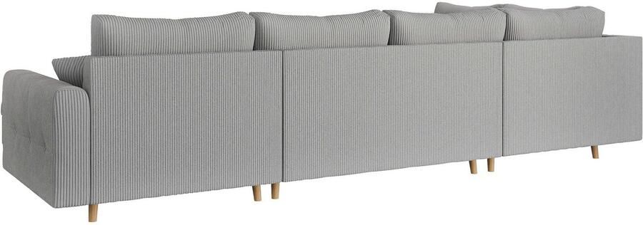 Home affaire Zithoek CHARRE U-vorm met ottomane afmetingen B D H: 310 161 81 cm fijne stiksels losse rug- en sierkussens ook in cord en bouclé - Foto 5