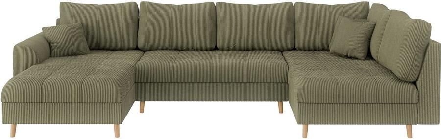 Home affaire Zithoek CHARRE U-vorm met ottomane afmetingen B D H: 310 161 81 cm fijne stiksels losse rug- en sierkussens ook in cord en bouclé - Foto 6