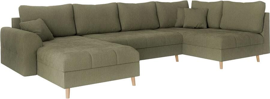 Home affaire Zithoek CHARRE U-vorm met ottomane afmetingen B D H: 310 161 81 cm fijne stiksels losse rug- en sierkussens ook in cord en bouclé - Foto 4