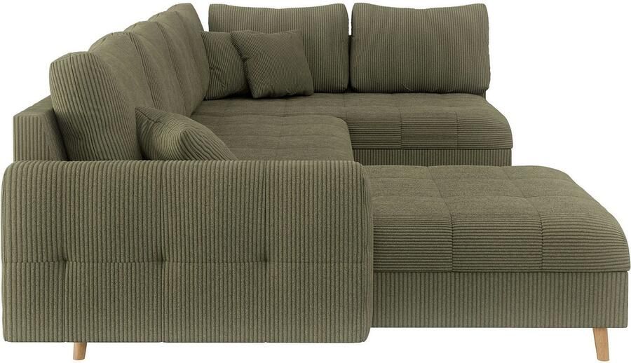 Home affaire Zithoek CHARRE U-vorm met ottomane afmetingen B D H: 310 161 81 cm fijne stiksels losse rug- en sierkussens ook in cord en bouclé - Foto 2