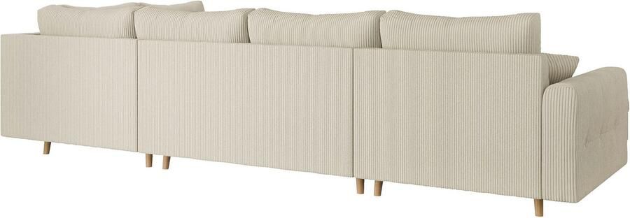 Home affaire Zithoek CHARRE U-vorm met ottomane afmetingen B D H: 310 161 81 cm fijne stiksels losse rug- en sierkussens ook in cord en bouclé - Foto 5