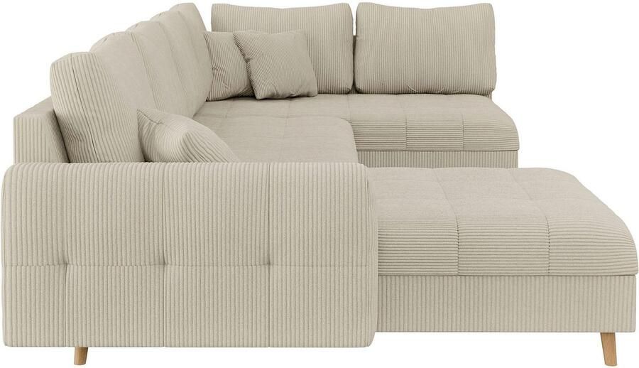 Home affaire Zithoek CHARRE U-vorm met ottomane afmetingen B D H: 310 161 81 cm fijne stiksels losse rug- en sierkussens ook in cord en bouclé - Foto 2