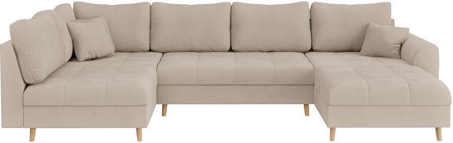 Home affaire Zithoek CHARRE U-vorm met ottomane afmetingen B D H: 310 161 81 cm fijne stiksels losse rug- en sierkussens ook in cord en bouclé - Foto 7