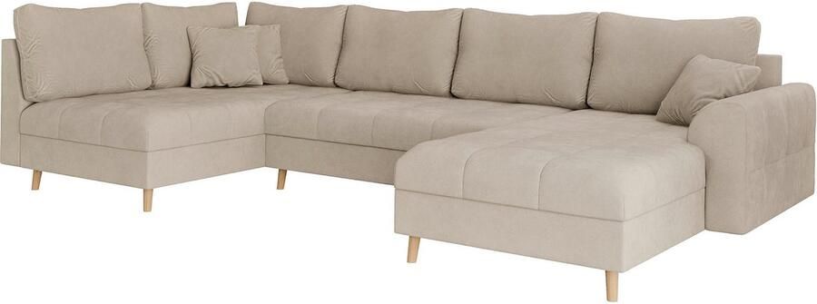 Home affaire Zithoek CHARRE U-vorm met ottomane afmetingen B D H: 310 161 81 cm fijne stiksels losse rug- en sierkussens ook in cord en bouclé - Foto 5