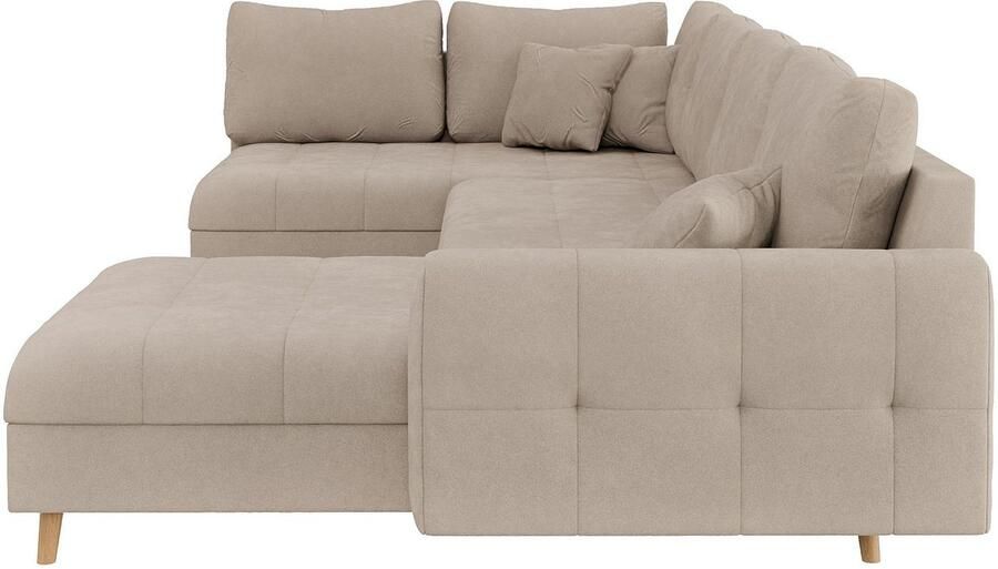 Home affaire Zithoek CHARRE U-vorm met ottomane afmetingen B D H: 310 161 81 cm fijne stiksels losse rug- en sierkussens ook in cord en bouclé - Foto 2