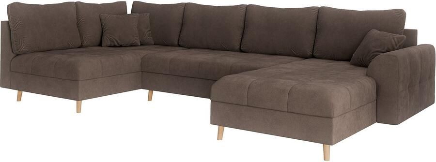 Home affaire Zithoek CHARRE U-vorm met ottomane afmetingen B D H: 310 161 81 cm fijne stiksels losse rug- en sierkussens ook in cord en bouclé - Foto 5