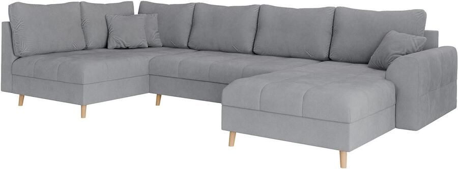 Home affaire Zithoek CHARRE U-vorm met ottomane afmetingen B D H: 310 161 81 cm fijne stiksels losse rug- en sierkussens ook in cord en bouclé - Foto 5