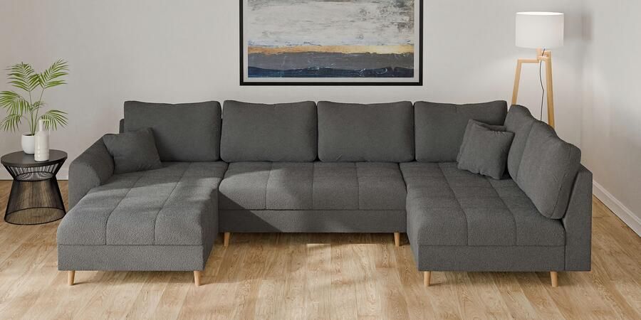 Home affaire Zithoek CHARRE U-vorm met ottomane afmetingen B D H: 310 161 81 cm fijne stiksels losse rug- en sierkussens ook in cord en bouclé - Foto 7