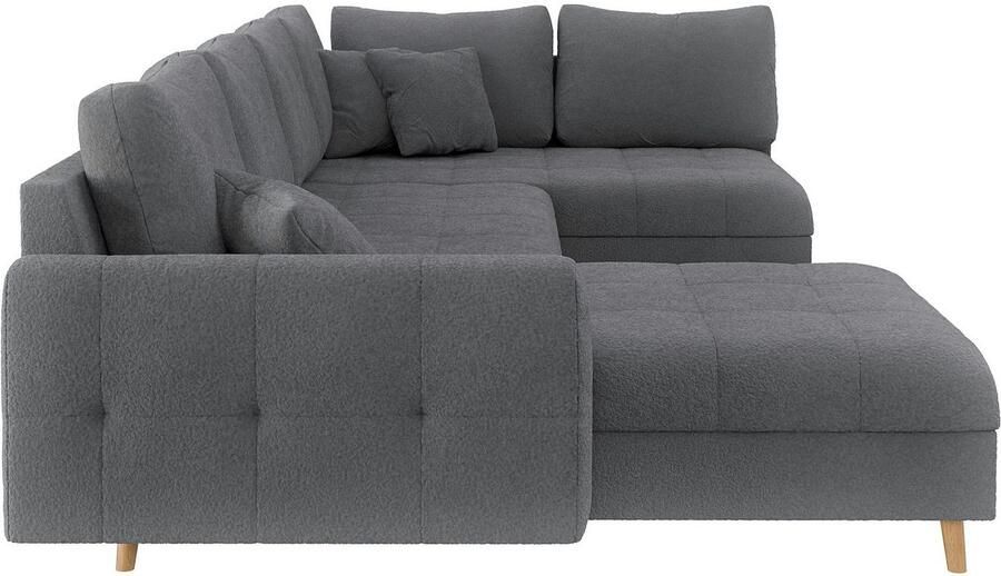 Home affaire Zithoek CHARRE U-vorm met ottomane afmetingen B D H: 310 161 81 cm fijne stiksels losse rug- en sierkussens ook in cord en bouclé - Foto 2