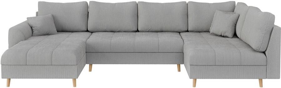 Home affaire Zithoek CHARRE U-vorm met ottomane afmetingen B D H: 310 161 81 cm fijne stiksels losse rug- en sierkussens ook in cord en bouclé - Foto 7