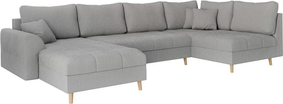 Home affaire Zithoek CHARRE U-vorm met ottomane afmetingen B D H: 310 161 81 cm fijne stiksels losse rug- en sierkussens ook in cord en bouclé - Foto 5