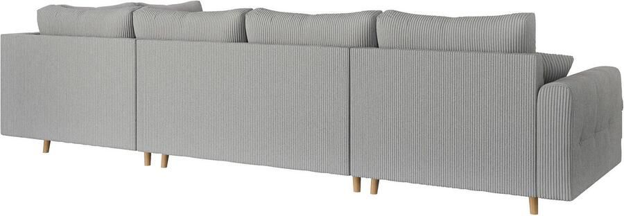 Home affaire Zithoek CHARRE U-vorm met ottomane afmetingen B D H: 310 161 81 cm fijne stiksels losse rug- en sierkussens ook in cord en bouclé - Foto 6