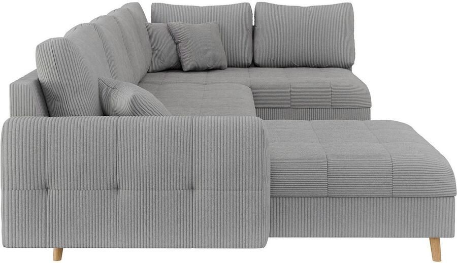 Home affaire Zithoek CHARRE U-vorm met ottomane afmetingen B D H: 310 161 81 cm fijne stiksels losse rug- en sierkussens ook in cord en bouclé - Foto 2