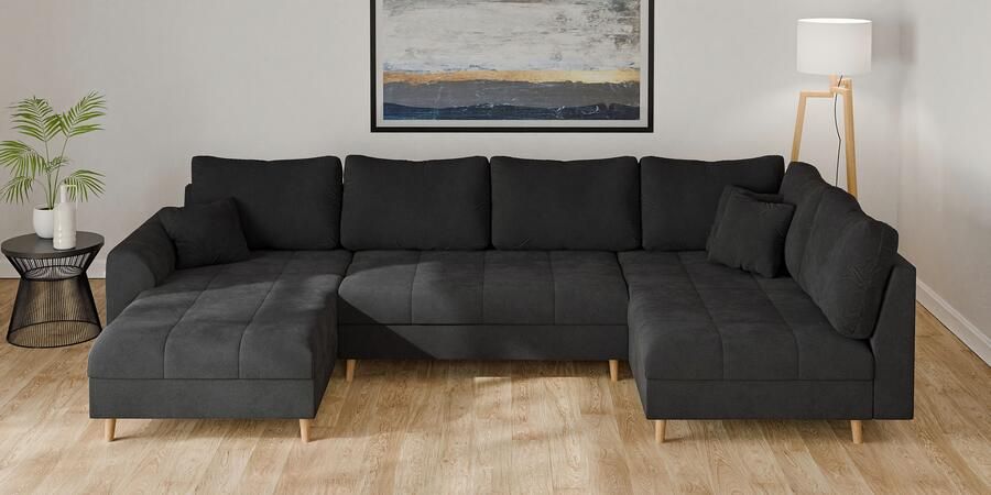 Home affaire Zithoek CHARRE U-vorm met ottomane afmetingen B D H: 310 161 81 cm fijne stiksels losse rug- en sierkussens ook in cord en bouclé - Foto 7