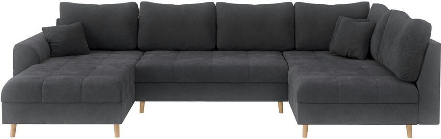 Home affaire Zithoek CHARRE U-vorm met ottomane afmetingen B D H: 310 161 81 cm fijne stiksels losse rug- en sierkussens ook in cord en bouclé - Foto 6