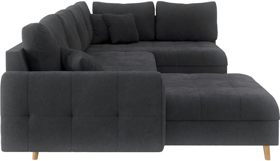 Home affaire Zithoek CHARRE U-vorm met ottomane afmetingen B D H: 310 161 81 cm fijne stiksels losse rug- en sierkussens ook in cord en bouclé - Foto 2