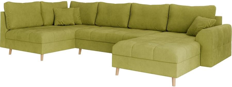 Home affaire Zithoek CHARRE U-vorm met ottomane afmetingen B D H: 310 161 81 cm fijne stiksels losse rug- en sierkussens ook in cord en bouclé - Foto 4