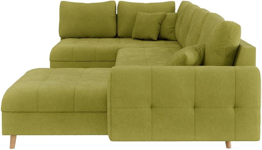 Home affaire Zithoek CHARRE U-vorm met ottomane afmetingen B D H: 310 161 81 cm fijne stiksels losse rug- en sierkussens ook in cord en bouclé - Foto 2