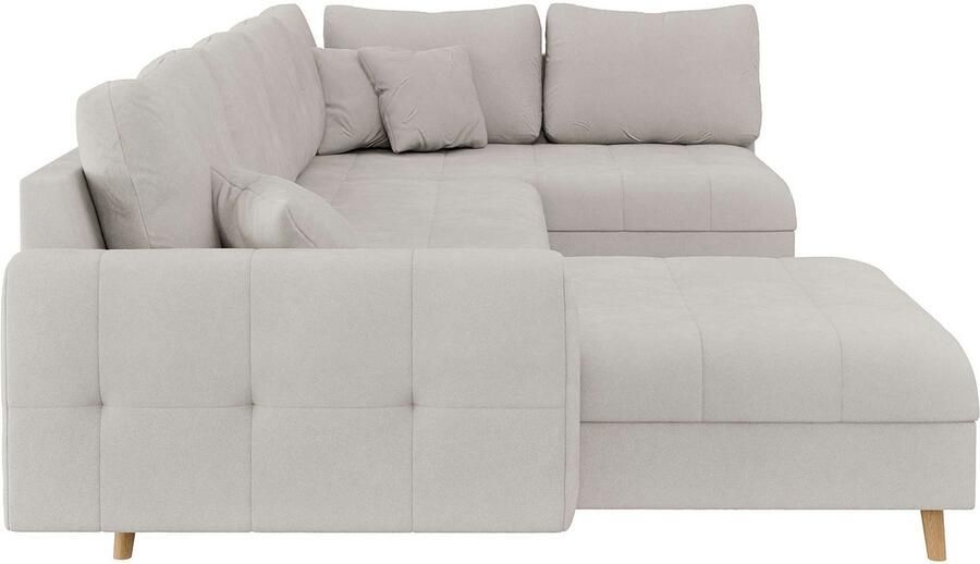 Home affaire Zithoek CHARRE U-vorm met ottomane afmetingen B D H: 310 161 81 cm fijne stiksels losse rug- en sierkussens ook in cord en bouclé - Foto 2