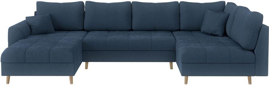 Home affaire Zithoek CHARRE U-vorm met ottomane afmetingen B D H: 310 161 81 cm fijne stiksels losse rug- en sierkussens ook in cord en bouclé - Foto 7