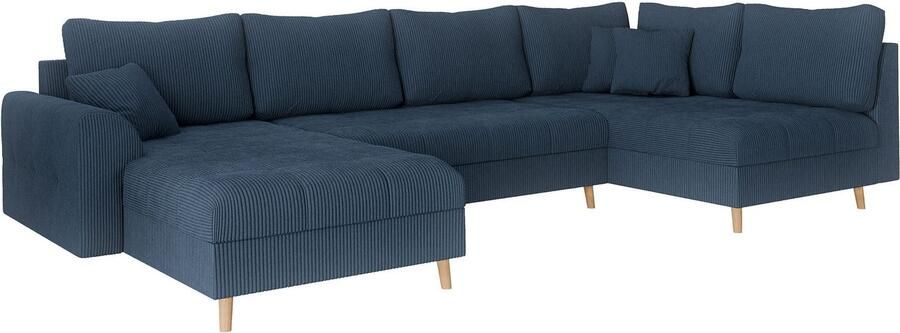 Home affaire Zithoek CHARRE U-vorm met ottomane afmetingen B D H: 310 161 81 cm fijne stiksels losse rug- en sierkussens ook in cord en bouclé - Foto 5