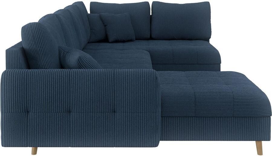 Home affaire Zithoek CHARRE U-vorm met ottomane afmetingen B D H: 310 161 81 cm fijne stiksels losse rug- en sierkussens ook in cord en bouclé - Foto 2