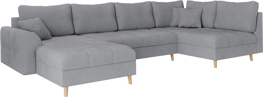 Home affaire Zithoek CHARRE U-vorm met ottomane afmetingen B D H: 310 161 81 cm fijne stiksels losse rug- en sierkussens ook in cord en bouclé - Foto 5