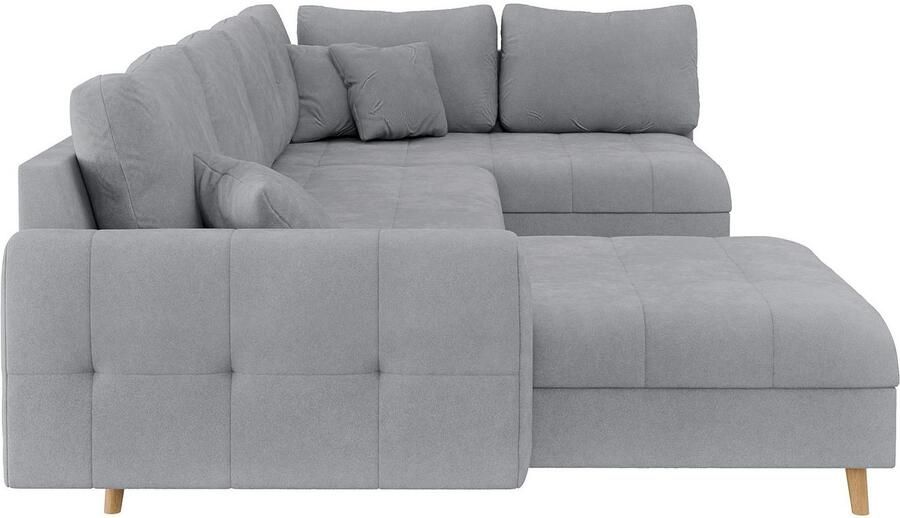 Home affaire Zithoek CHARRE U-vorm met ottomane afmetingen B D H: 310 161 81 cm fijne stiksels losse rug- en sierkussens ook in cord en bouclé - Foto 2