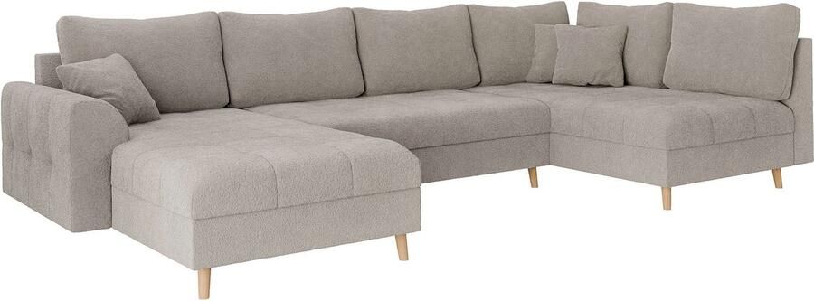 Home affaire Zithoek CHARRE U-vorm met ottomane afmetingen B D H: 310 161 81 cm fijne stiksels losse rug- en sierkussens ook in cord en bouclé - Foto 5