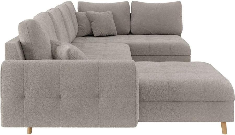 Home affaire Zithoek CHARRE U-vorm met ottomane afmetingen B D H: 310 161 81 cm fijne stiksels losse rug- en sierkussens ook in cord en bouclé - Foto 2