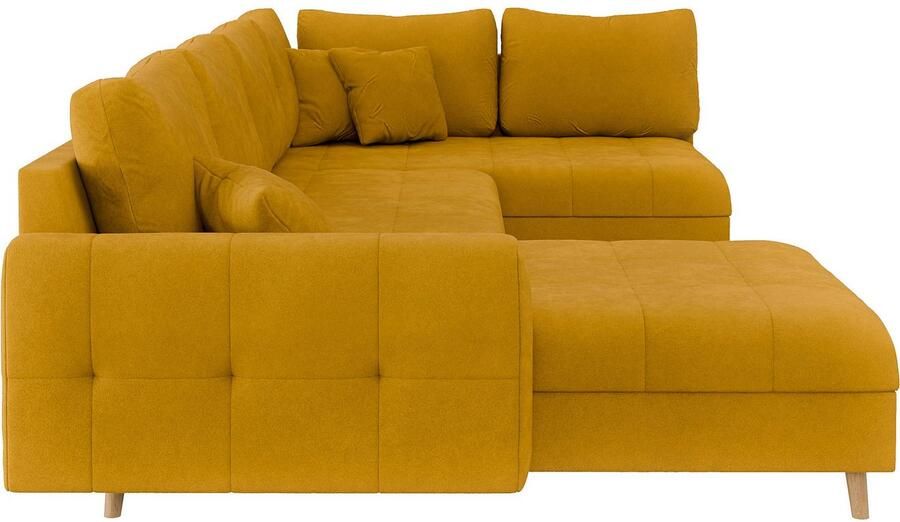 Home affaire Zithoek CHARRE U-vorm met ottomane afmetingen B D H: 310 161 81 cm fijne stiksels losse rug- en sierkussens ook in cord en bouclé - Foto 2