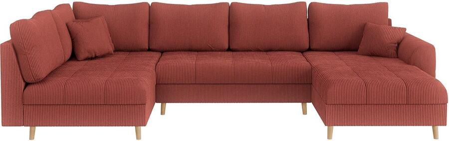 Home affaire Zithoek CHARRE U-vorm met ottomane afmetingen B D H: 310 161 81 cm fijne stiksels losse rug- en sierkussens ook in cord en bouclé - Foto 6