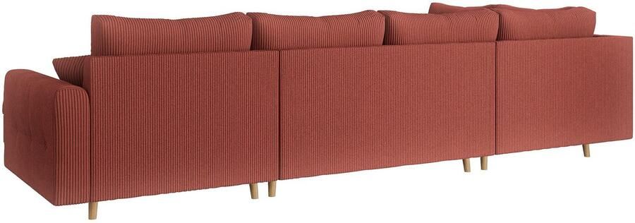 Home affaire Zithoek CHARRE U-vorm met ottomane afmetingen B D H: 310 161 81 cm fijne stiksels losse rug- en sierkussens ook in cord en bouclé - Foto 5