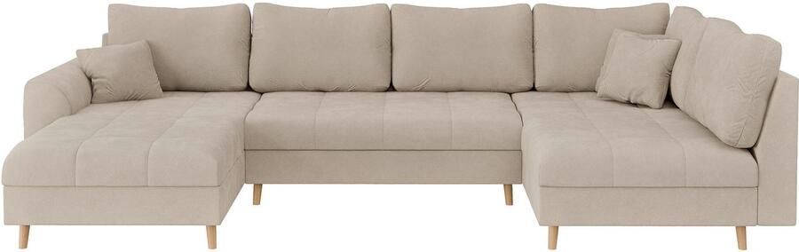 Home affaire Zithoek CHARRE U-vorm met ottomane afmetingen B D H: 310 161 81 cm fijne stiksels losse rug- en sierkussens ook in cord en bouclé - Foto 7