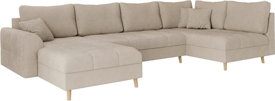 Home affaire Zithoek CHARRE U-vorm met ottomane afmetingen B D H: 310 161 81 cm fijne stiksels losse rug- en sierkussens ook in cord en bouclé - Foto 5