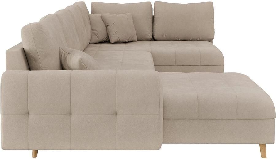 Home affaire Zithoek CHARRE U-vorm met ottomane afmetingen B D H: 310 161 81 cm fijne stiksels losse rug- en sierkussens ook in cord en bouclé - Foto 2