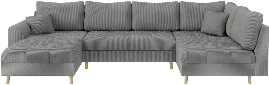 Home affaire Zithoek CHARRE U-vorm met ottomane afmetingen B D H: 310 161 81 cm fijne stiksels losse rug- en sierkussens ook in cord en bouclé - Foto 6